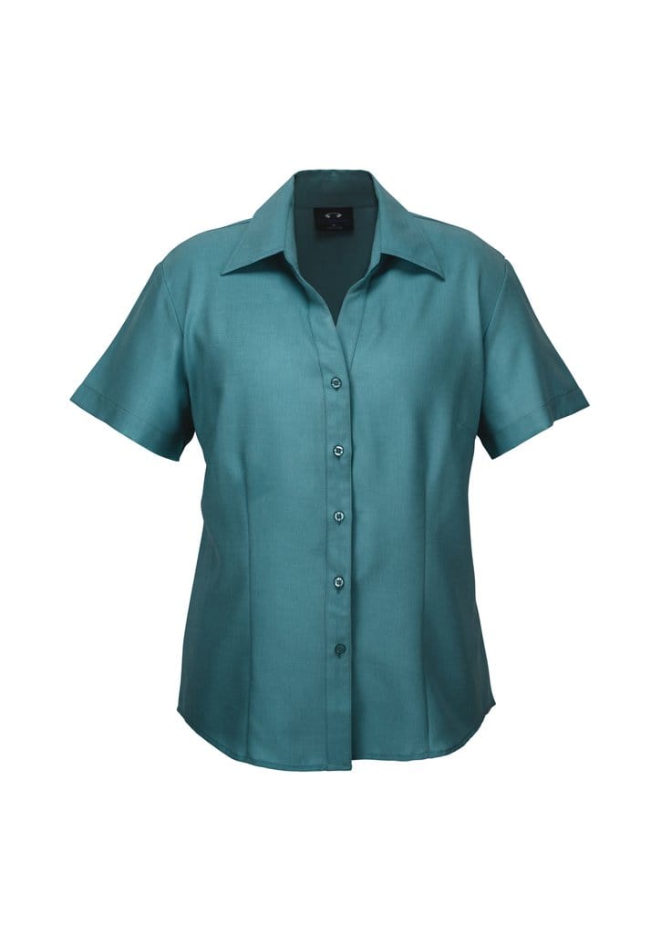 Biz Collection Biz Corporate Teal / 10 Biz Corporate Ladies Plain Oasis Short Sleeve Shirt LB3601