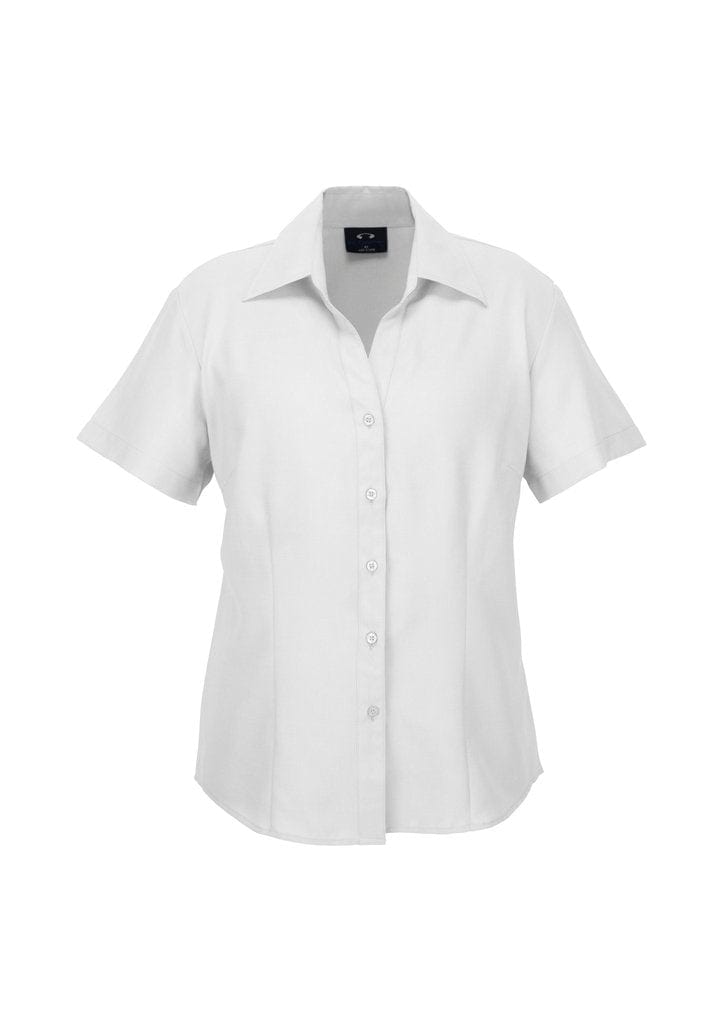 Biz Collection Biz Corporate White / 10 Biz Corporate Ladies Plain Oasis Short Sleeve Shirt LB3601