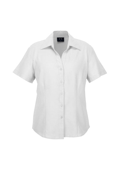 Biz Collection Biz Corporate White / 10 Biz Corporate Ladies Plain Oasis Short Sleeve Shirt LB3601