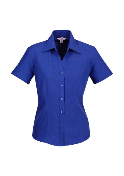 Biz Collection Biz Corporate Electric Blue / 10 Biz Corporate Ladies Plain Oasis Short Sleeve Shirt LB3601
