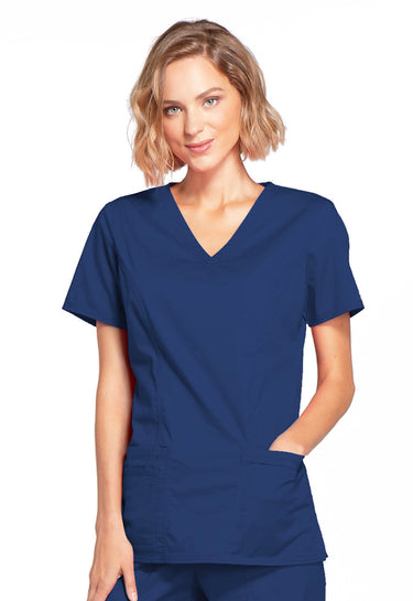 CK WW Core Stretch Mock Wrap Top - Navy