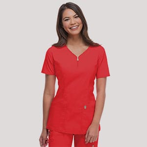 Code Happy Bliss w/ Certainty SALE - Bliss w/ Certainty  V-Neck Scrub Top Red Medium 46600A