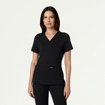 Jaanuu Cesi Slim UltraSOFT Scrub Top - Black