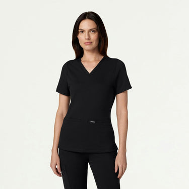 Jaanuu Cesi Slim UltraSOFT Scrub Top - Black