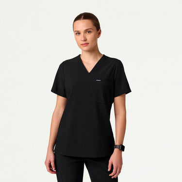 Jaanuu Rhena Slim UltraLITE 1-Pocket Scrub Top - Black