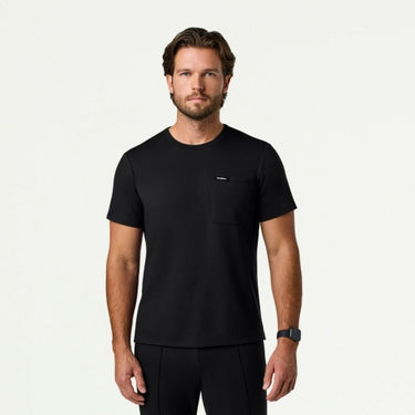 Jaanuu Finn Crewneck UltraSOFT Scrub Top - Black