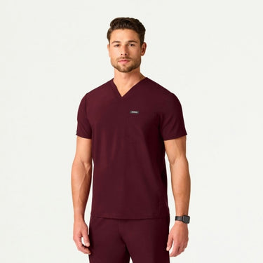 Jaanuu Bron UltraLITE 3-Pocket Scrub Top - Burgundy