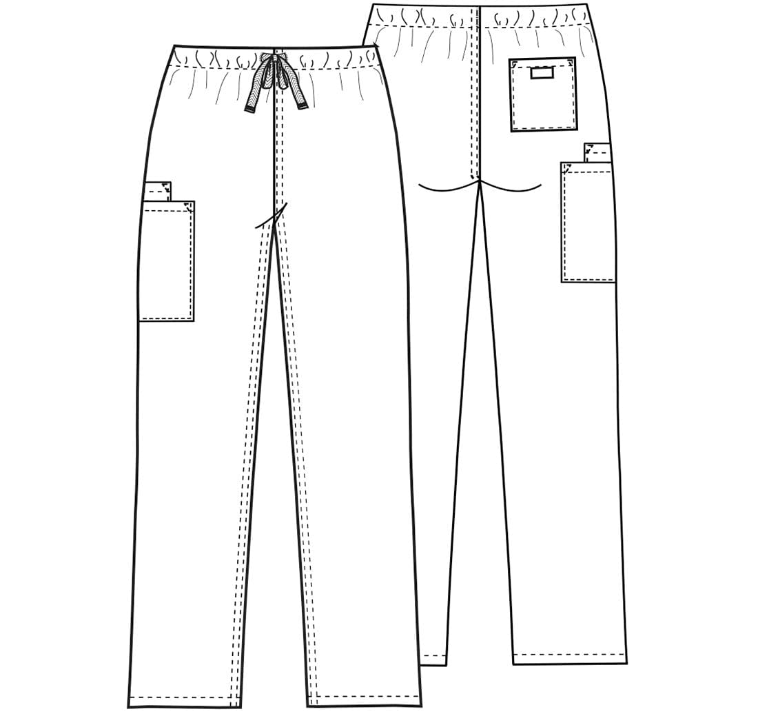 Cherokee Workwear WW Unisex XL / Black WW Originals Unisex TALL Drawstring Cargo Scrub Pant Black XL 4100