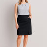 Womens Siena Front Pleat Detail Straight Skirt - Black