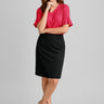 Womens Comfort Wool Stretch Multi-Pleat Skirt - Black