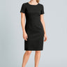 Womens Cool Stretch Short Sleeve Shift Dress - Black