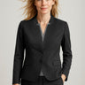Womens Comfort Wool Stretch Short Jacket with Reverse Lapel - Black