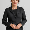 Womens Comfort Wool Stretch 2 Button Mid Length Jacket - Black