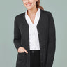 Inaura Womens Button Front Knit Cardigan - Charcoal