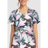 Cherokee Prints Women's Print V-Neck Top - Foggy Floral