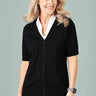 Inaura Womens Zip Front Short Sleeve Knit Cardigan - Black
