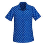 Inaura Womens Florence Daisy Print Short Sleeve Shirt - Electric Blue