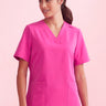 Inaura Womens Pink V-Neck Scrub Top - Pink