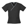 Womens Contrast Scrub Top - Black/Pewter
