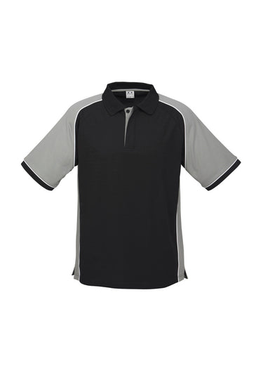 Mens Nitro Short Sleeve Polo - Black/Grey/White