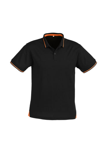 Mens Jet Short Sleeve Polo - Black/Orange