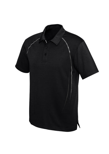 Mens Cyber Short Sleeve Polo - Black/Silver