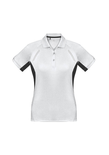 Womens Renegade Short Sleeve Polo - White/Black/Silver