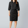 Womens Cool Stretch Mid-waist Pencil Skirt - Black