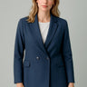 Womens Renew Double Breasted Longline Jacket - Navy Dusk