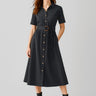Womens Adele Midi Dress - Black