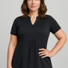 Womens Mali Stretch Tunic T-Top - Black