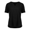 Womens Ruche Short Sleeve Blouse - Black