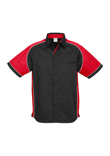 Mens Nitro Short Sleeve Shirt - Black/Red/White