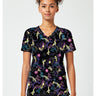 TF Tooniforms - Disney Print V-Neck Top - Celestial Tropics
