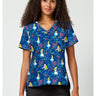 TF Tooniforms Print V-Neck Top - Bow-tanical