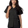 Adar Universal Double Pocket Snap Front Top - 604 - Black
