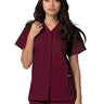 Adar Universal Double Pocket Snap Front Top - 604 - Burgundy