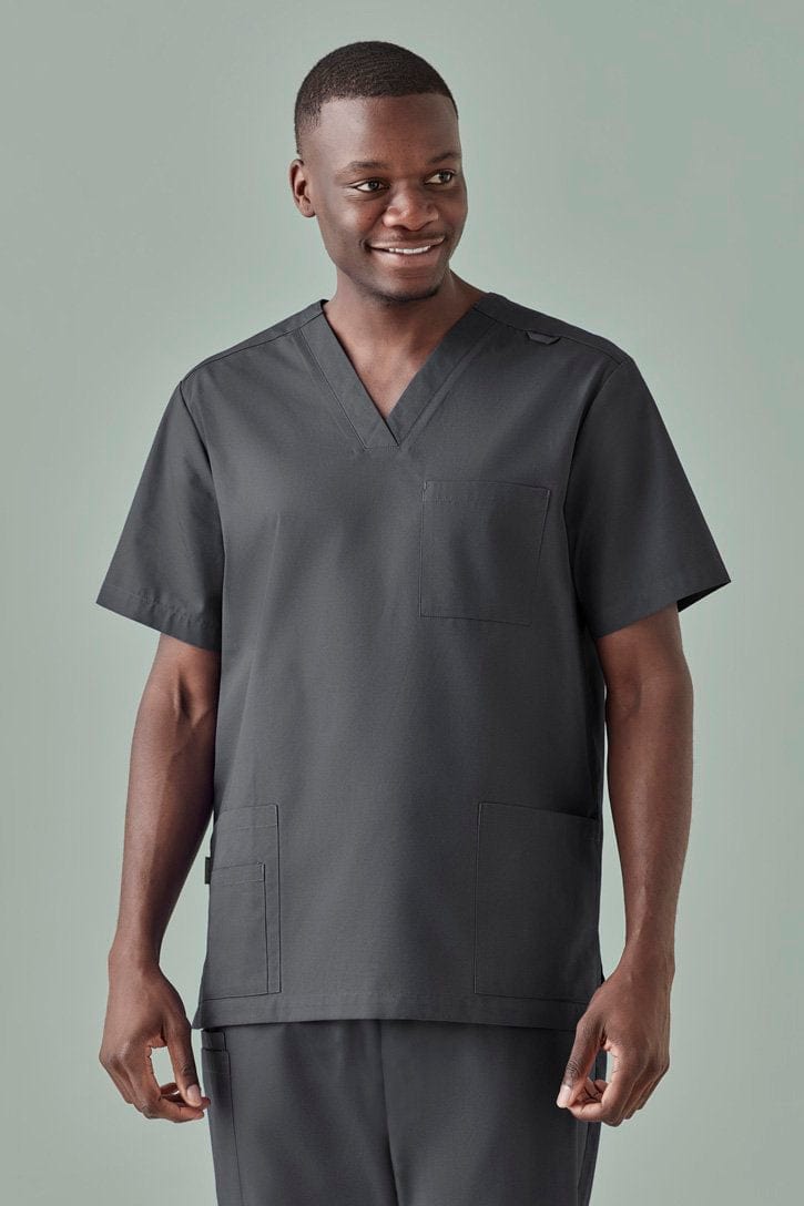 Biz Collection Biz Care Charcoal / 2XL Biz Care Tokyo Mens V-Neck Scrub Top CST141MS