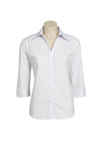 Biz Collection Biz Corporate White / 10 Biz Corporate Ladies Metro 3/4 Shirt LB7300
