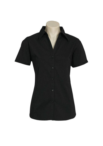 Biz Collection Biz Corporate Black / 10 Biz Corporate Ladies Metro Short Sleeve Shirt LB7301