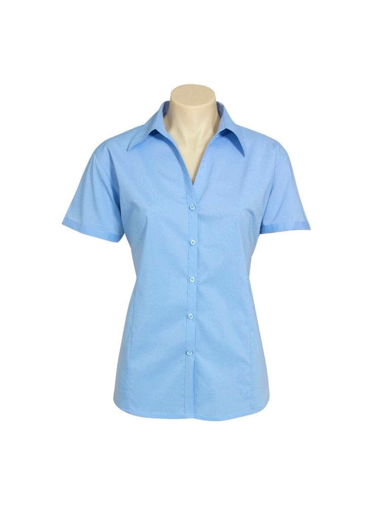 Biz Collection Biz Corporate Sky / 10 Biz Corporate Ladies Metro Short Sleeve Shirt LB7301