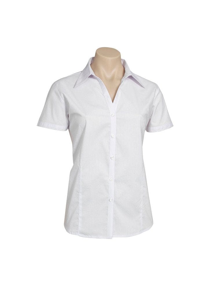 Biz Collection Biz Corporate White / 10 Biz Corporate Ladies Metro Short Sleeve Shirt LB7301