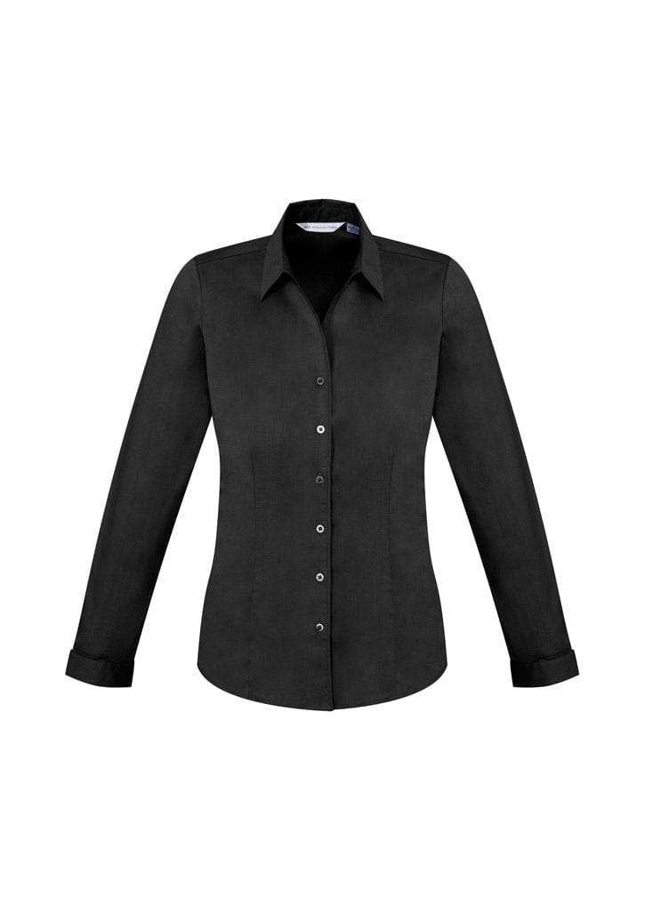 Biz Collection Biz Care Black / 10 Biz Corporate Ladies Monaco Long Sleeve Shirt S770LL
