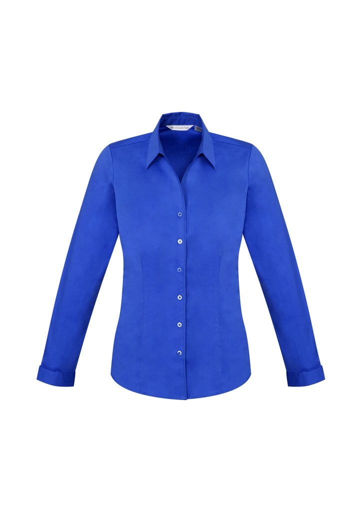 Biz Collection Biz Care Electric Blue / 10 Biz Corporate Ladies Monaco Long Sleeve Shirt S770LL