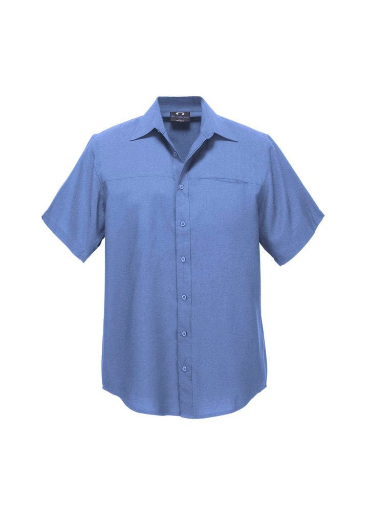 Biz Collection Biz Collection Mid Blue / 2XL Biz Mens Oasis Short Sleeve Shirt SH3603
