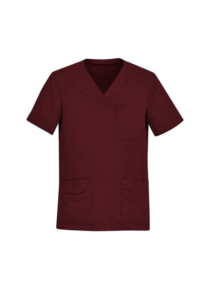 Biz Collection BizCare Burgundy / 2XL BizCare Avery Mens V-Neck Scrub Top CST945MS