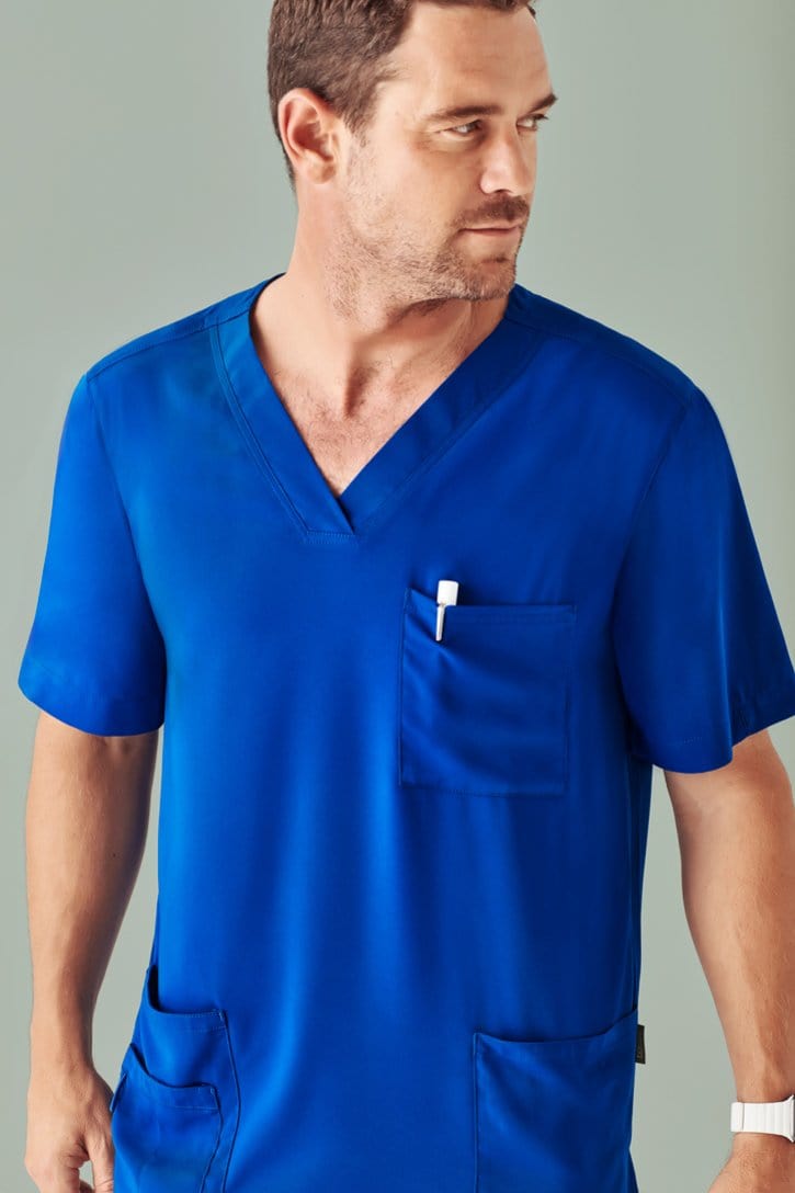 Biz Collection BizCare Electric Blue / 2XL BizCare Avery Mens V-Neck Scrub Top CST945MS