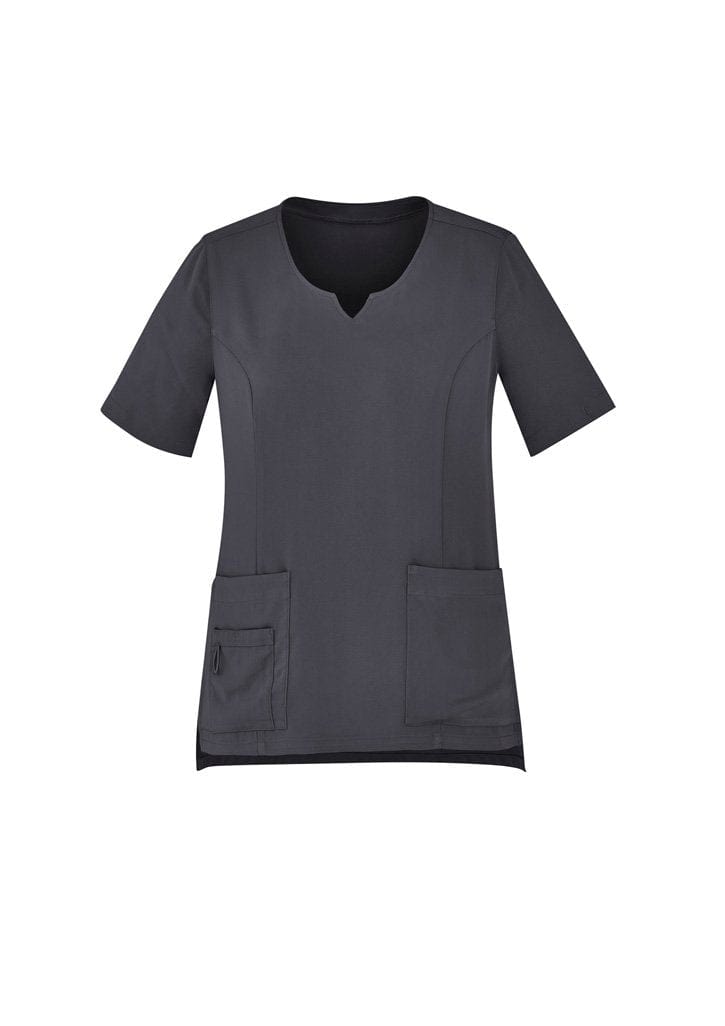 Biz Collection BizCare Charcoal / 2XL BizCare Avery Womens Tailored Fit Round Neck Scrub Top CST942LS