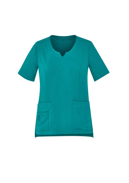 Biz Collection BizCare Teal / 2XL BizCare Avery Womens Tailored Fit Round Neck Scrub Top CST942LS