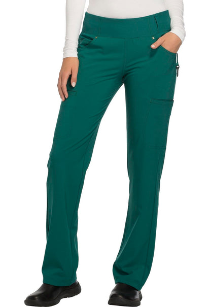 Cherokee iflex Hunter Green / 2XL Cherokee iFlex Petite Mid Rise Straight Leg Pull-on Pant CK002P